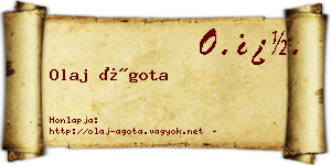Olaj Ágota névjegykártya